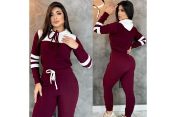 Conjunto Feminino de Moletom com Capuz O Melhor Custo-Benefício da Shopee